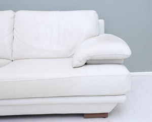Natuzzi 2-istuttava nahkasohva valkoinen
