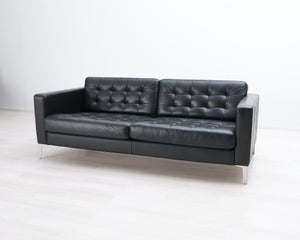 Ikea Landskrona 3-istuttava nahkasohva musta