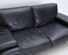 Lataa kuva Galleria-katseluun, Natuzzi 3-istuttava nahkasohva musta
