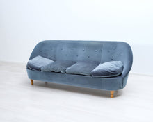 Lataa kuva Galleria-katseluun, 4-istuttava vintagesohva sininen
