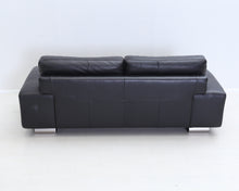 Lataa kuva Galleria-katseluun, Natuzzi 3-istuttava nahkasohva musta

