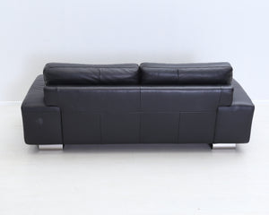 Natuzzi 3-istuttava nahkasohva musta