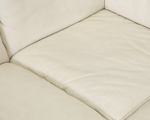 Natuzzi 5-istuttava nahkainen kulmasohva luonnonvalkoinen