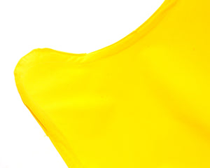 Lepakkotuoli keltainen kangas 70-luku