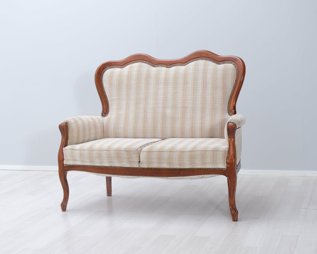 2-istuttava nojatuoli rokokootyylinen