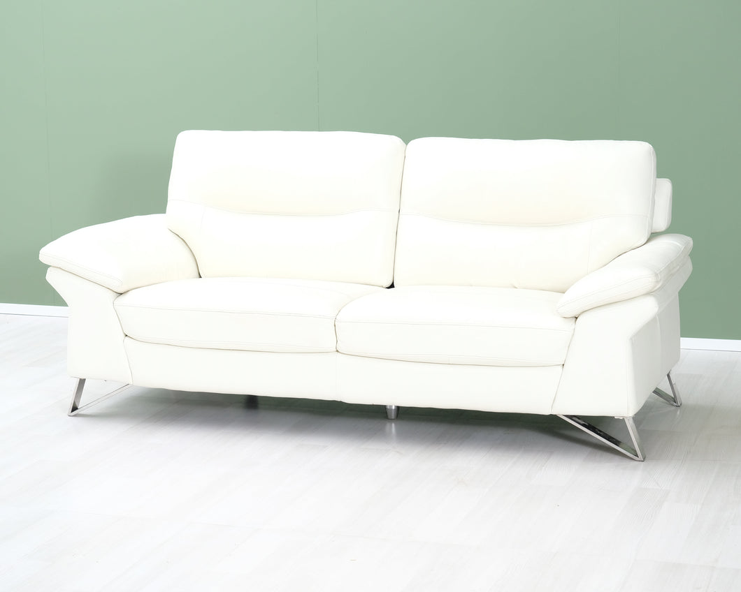 3-istuttava nahkasohva valkoinen