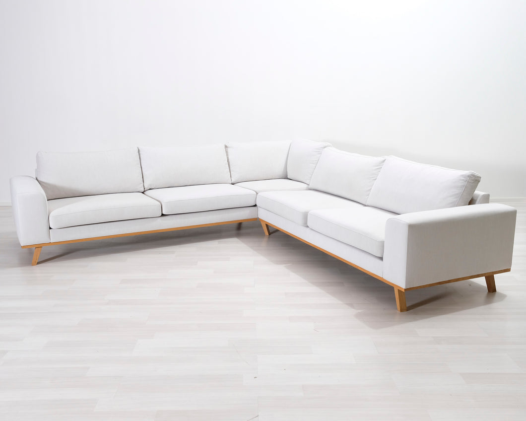 6-istuttava kulmasohva vaaleanharmaa