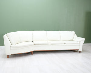 BD Möbel 4-istuttava nahkasohva valkoinen