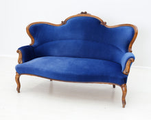 Lataa kuva Galleria-katseluun, Rokokootyylinen sohva sininen

