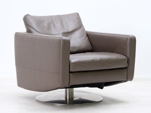 Natuzzi nahkanojatuoli ruskea