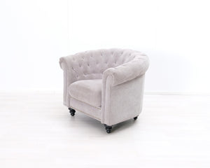 Chesterfield nojatuoli vaaleanharmaa