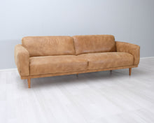 Lataa kuva Galleria-katseluun, Asko Kendo 3-istuttava nahkasohva ruskea
